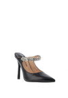Zen Collection Patent Embellished Strap Heeled Shoes, Black