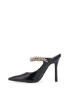 Zen Collection Patent Embellished Strap Heeled Shoes, Black