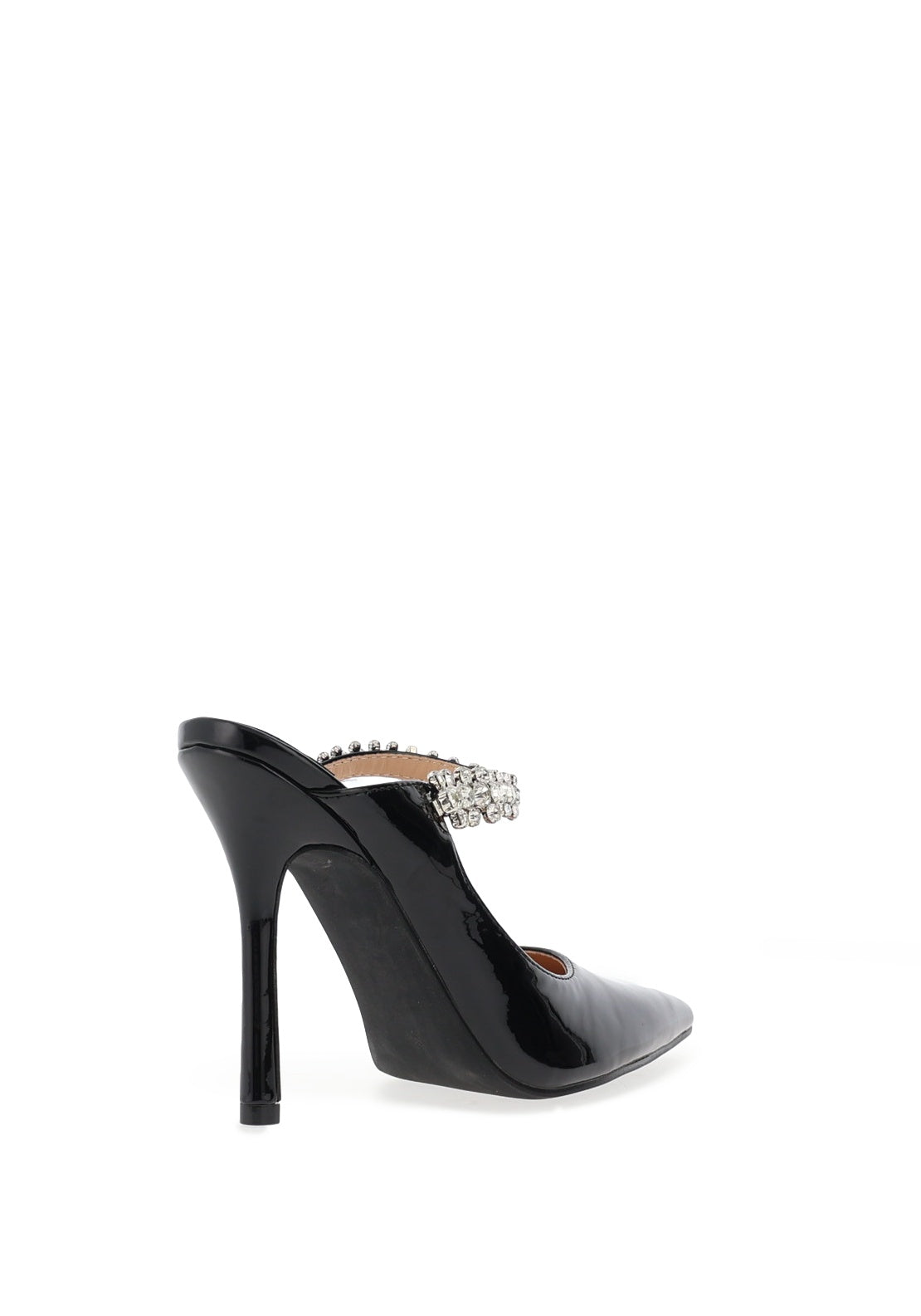 Zen Collection Patent Embellished Strap Heeled Shoes, Black
