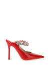 Zen Collection Patent Embellished Strap Heeled Shoes, Red
