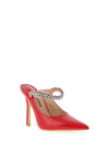 Zen Collection Patent Embellished Strap Heeled Shoes, Red