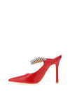 Zen Collection Patent Embellished Strap Heeled Shoes, Red