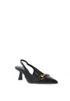 Zen Collection Croc Print Sling Back Heeled Shoes, Black