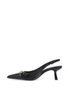 Zen Collection Croc Print Sling Back Heeled Shoes, Black
