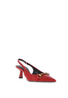 Zen Collection Croc Print Sling Back Heeled Shoes, Red
