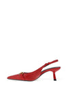 Zen Collection Croc Print Sling Back Heeled Shoes, Red