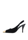 Zen Collection Boucle Sling Back Heeled Shoes, Black