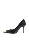 Zen Collection Gold Toe Heeled Court Shoes, Black