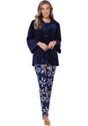 Pastunette Long Sleeve Fleece Bed Jacket, Navy