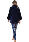 Pastunette Long Sleeve Fleece Bed Jacket, Navy
