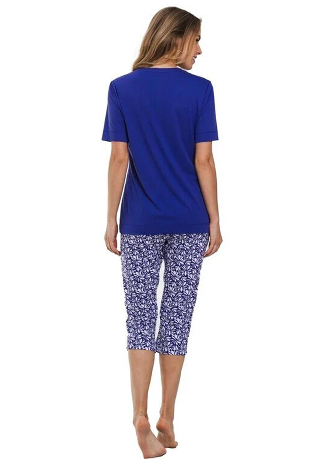 Pastunette Floral Capri Pyjama Set, Purple