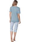 Pastunette Capri Floral Pyjama Set, Blue
