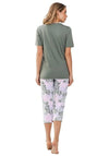 Pastunette Summer Leaf Capri Pyjama Set, Green