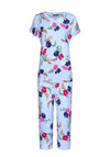 Pastunette Deluxe Floral Capri Pyjama Set, Blue