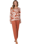 Pastunette Ethernal Cuffed Pyjama Set, Orange