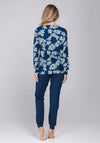 Pastunette Bloom Floral Long Sleeve Pyjama Set, Navy