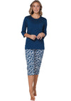 Pastunette Bloom Capri Pyjama Set, Blue