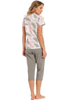Pastunette Leaf Print Capri Pyjama Set, Multi