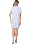Pastunette Stripe Short Sleeve Shirt Nightdress, White