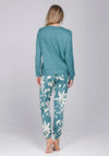 Pastunette Leaf Long Sleeve Pyjama Set, Green