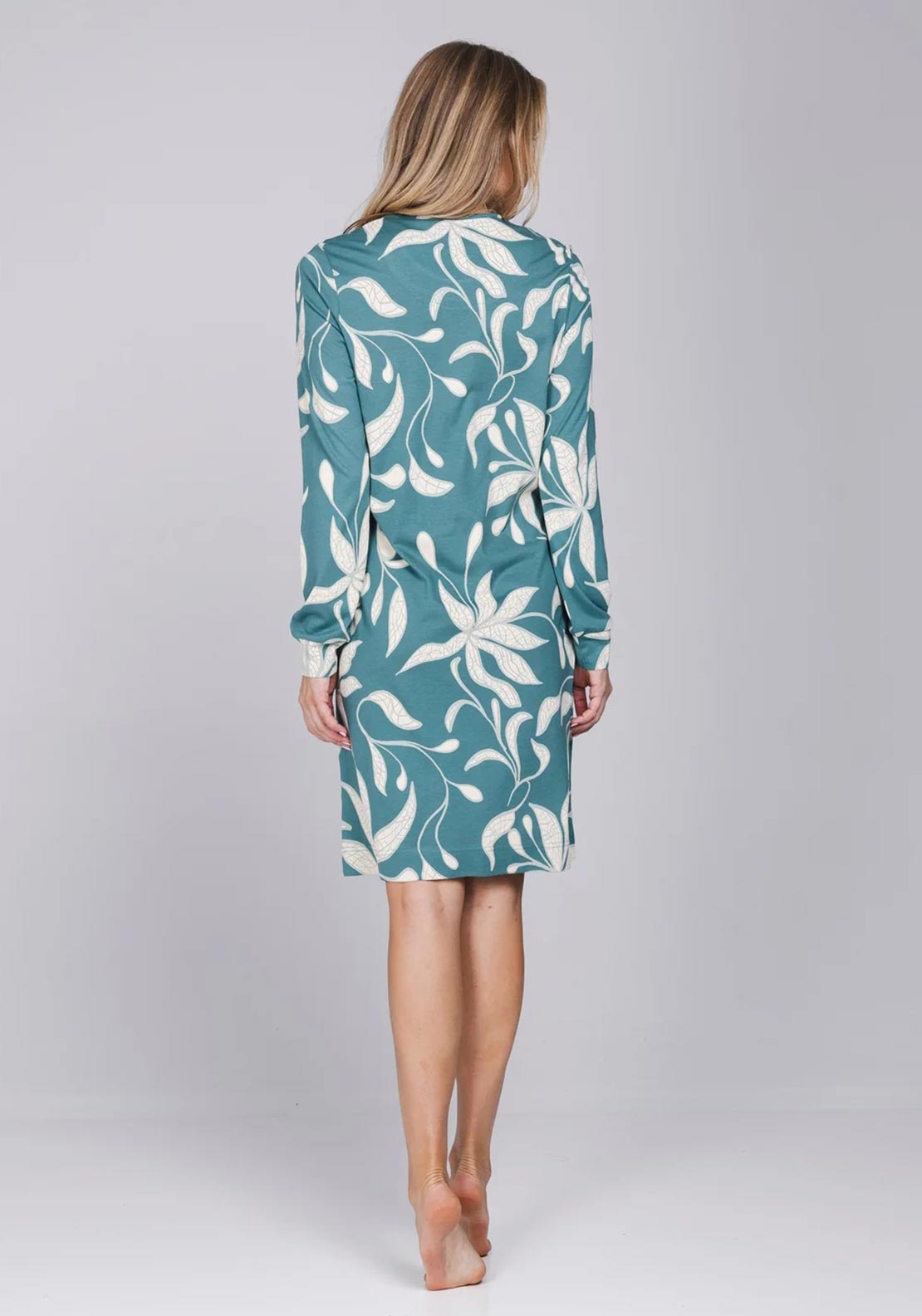 Pastunette Nodic Leaf Long Sleeve Nightdress, Green