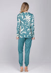 Pastunette Nodic Leaf Long Sleeve Pyjama Set, Green