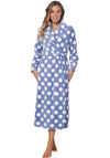 Pastunette Dot Wrap Fleece Dressing Gown, Blue