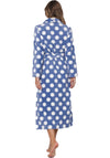Pastunette Dot Wrap Fleece Dressing Gown, Blue