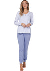 Pastunette Dot Long Sleeve Pyjama Set, Blue