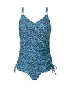 Pastunette V Neck Print Tankini, Blue