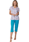 Pastunette Ipanema Print Capri Pyjama Set, Blue Multi