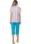 Pastunette Ipanema Print Capri Pyjama Set, Blue Multi