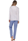 Pastunette Print Button Down Pyjama Set, Blue