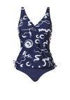 Pastunette Print V Neck Tankini, Navy