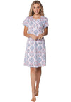 Pastunette Ipanema Print Short Sleeve Nightdress, Blue Multi