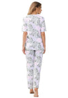 Pastunette Summer Leaf Short Sleeve Pyjama Set, Pink