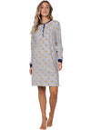 Pastunette Moonlite Floral Long Sleeve Nightdress, Navy