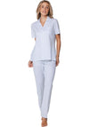 Pastunette Short Sleeve Stripe Pyjama Set, Blue