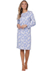 Pastunette Leaf Long Sleeve Nightdress, Blue