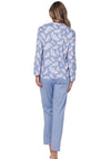 Pastunette Leaf Long Sleeve Pyjama Set, Blue