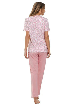 Pastunette Fusion Art Short Sleeve Pyjama Set, Pink