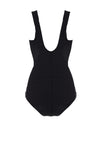 Pastunette Beach V-Neck Crossed Panel Swimsuit, Black