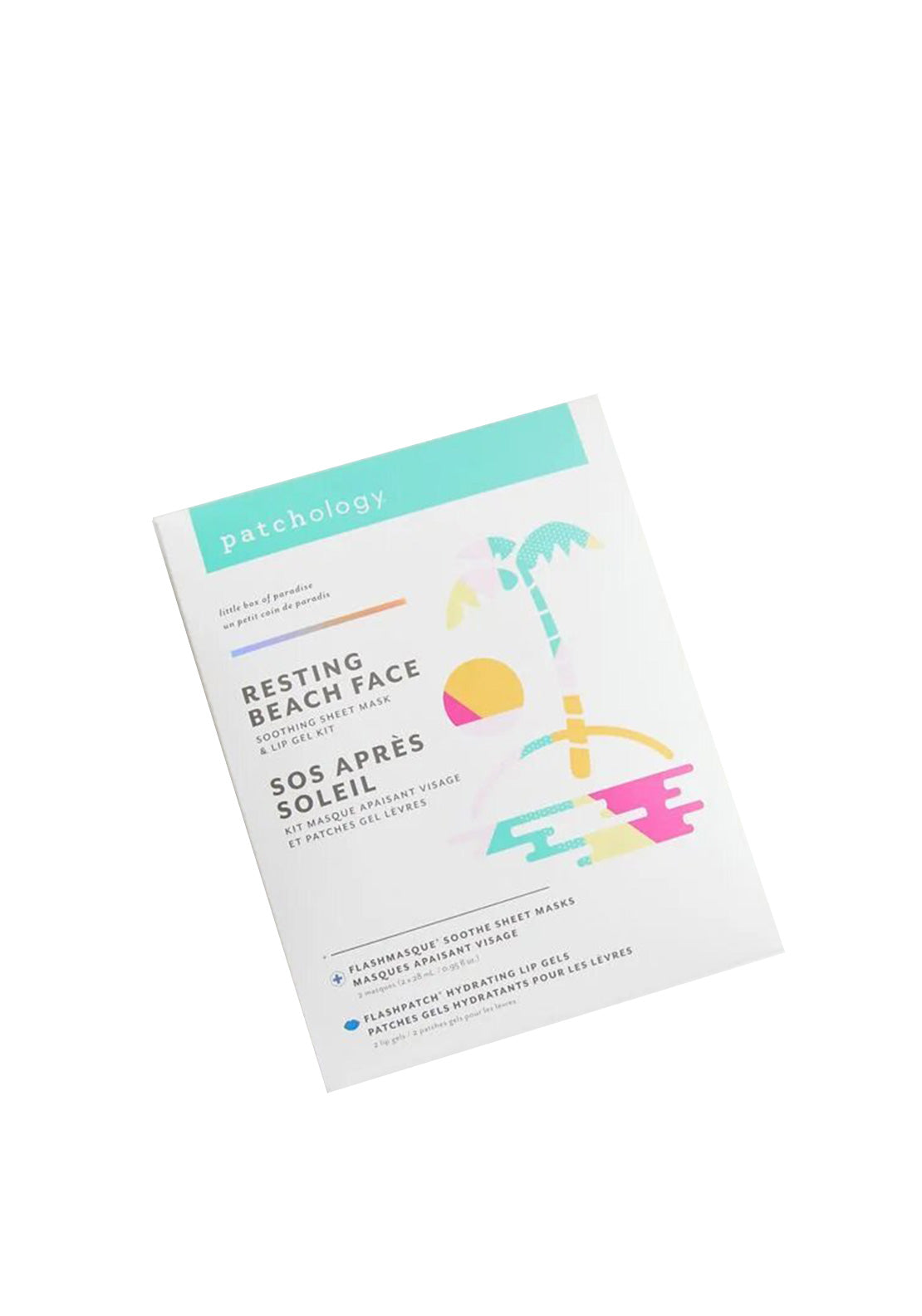 Patchology Resting Beach Face Sheet Mask & Lip Gel Kit