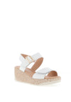 Patrizio Como Agerola Velcro Strap Wedge Sandals, White