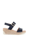 Patrizio Como Agerola Velcro Strap Wedge Sandals, Navy