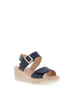 Patrizio Como Agerola Velcro Strap Wedge Sandals, Navy