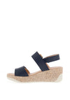 Patrizio Como Agerola Velcro Strap Wedge Sandals, Navy