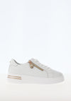 Patrizio Como Atri Faux Leather Side Zip Platform Trainers, White