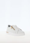 Patrizio Como Atri Faux Leather Side Zip Platform Trainers, White