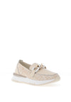 Patrizio Como Brenna Tweed Loafers, Cream and White